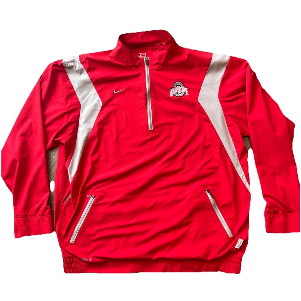 Ohio State Buckeyes Jacket Mens Nike Storm Fit Quarter Zip Pullover VTG